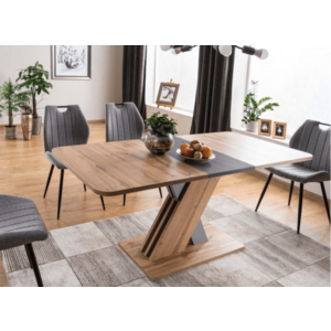 Signal Rozkladací jedálenský stôl EXEL | strieborná / dub wotan vyobraziť