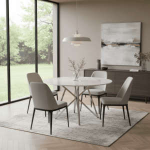 Signal Jedálenský stôl MURANO 120 cm | biela, chróm vyobraziť