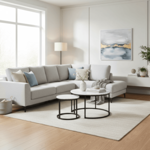 Signal Sada konferenčných stolíkov DION | čierna / efekt biely mramor vyobraziť