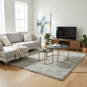 Signal Sada konferenčných stolíkov DION | zlatá / efekt čierny mramor vyobraziť