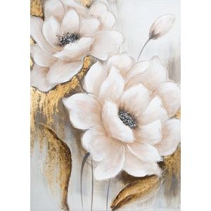 ArtFir Obraz FLOWERS 321 | biela/zlatá 70 x 100 cm vyobraziť