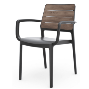 KETER Záhradné kreslo DEPORTO s podrúčkami | walnut / grafit vyobraziť