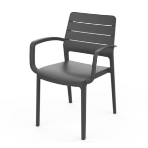 KETER Záhradné kreslo DEPORTO s podrúčkami | grafit vyobraziť