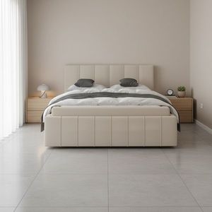 Elvisia Manželská posteľ MONACO s výklopným roštom | béžová 140 x 200 cm vyobraziť