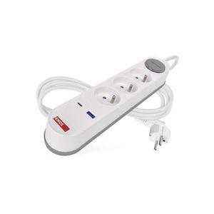 Predlžovací prívod 3 zásuvky 2m EMOS P1312FC USB s vypínačom vyobraziť
