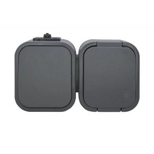 Jedna zásuvka + vypínač ABEX GWN-B2 sivá vyobraziť