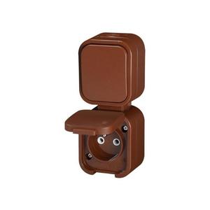 Jednoduchá zásuvka ABEX GWN-B2/P hnedá vyobraziť