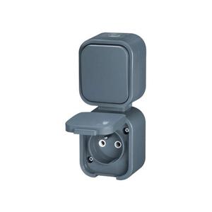 Jedna zásuvka + vypínač ABEX GWN-B2/P sivá vyobraziť