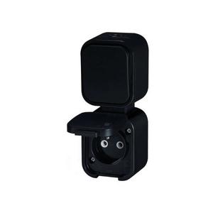 Jedna zásuvka + vypínač ABEX GWN-B2/P čierna vyobraziť