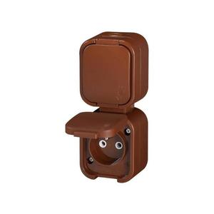 Jedna zásuvka ABEX NT-6B2/P hnedá vyobraziť