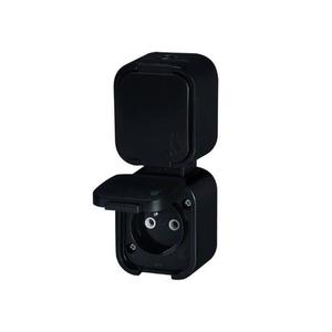 Jednoduchá zásuvka ABEX NT-6B2/P čierna vyobraziť