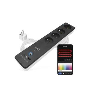 GoSmart predlžovací prívod 4 zásuvky 2m EMOS P1412SM s vyp./USB/biela-čierna/PVC/WiFi vyobraziť