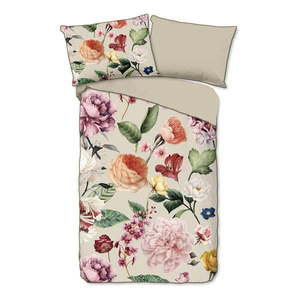 Béžové obliečky na jednolôžko z bavlneného saténu 140x200 cm – Descanso vyobraziť