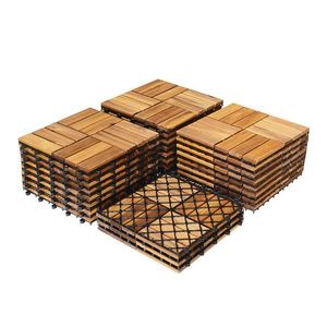 Podlahové dlaždice z akáciového dreva, 27 ks, Šachovnica vyobraziť