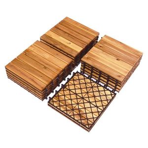 Podlahové dlaždice z akáciového dreva, 27 ks, pruhované vyobraziť