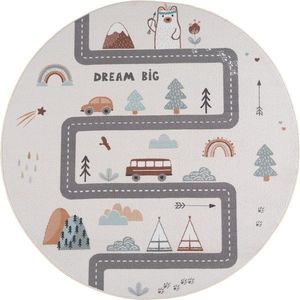 Krémovobiely prateľný detský koberec ø120 cm Coco 1134 – Ayyildiz Carpets vyobraziť