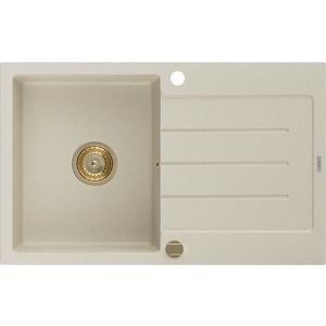 MEXEN/S MEXEN/S - Bruno granitový drez 1 s odkvapkávačom 795x495 mm, béžová, + zlatý sifón 6513791010-69-G vyobraziť