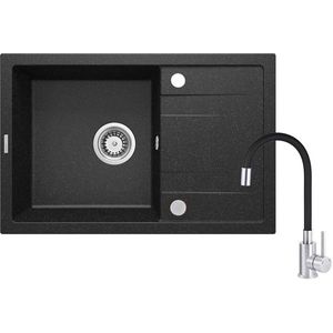 DEANTE DEANTE - Corio grafit - Granitový drez vrátane batérií elastickou hubicou ZRCP2113 vyobraziť