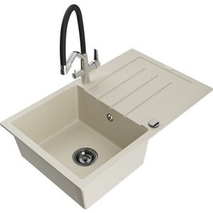 MEXEN/S MEXEN/S - Bruno granitový drez s odkvapkávačom vrátane batérie Duo, béžová 6513-69-671701-07-B vyobraziť