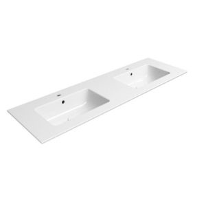 GSI - PURA keramické dvojumývadlo Slim 142x46cm, biela ExtraGlaze 8889111 vyobraziť