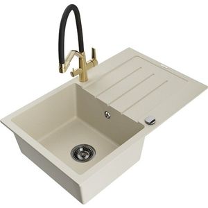 MEXEN/S MEXEN/S - Bruno granitový drez s odkvapkávačom vrátane batérie Duo, béžová 6513-69-671701-57-B vyobraziť