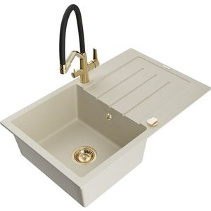 MEXEN/S MEXEN/S - Bruno granitový drez s odkvapkávačom vrátane batérie Duo, béžová 6513-69-671701-57-G vyobraziť