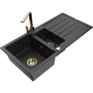 MEXEN/S MEXEN/S - Andres granitový drez s odkvapkávačom vrátane batérie Rita, čierna/strieborná metalík 6515-73-670300-50 vyobraziť