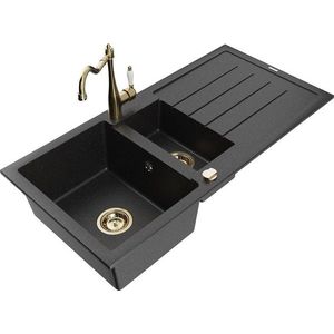 MEXEN/S MEXEN/S - Andres granitový drez s odkvapkávačom vrátane batérie Carla, čierna/strieborná 6515-73-670700-50 vyobraziť