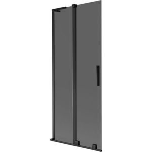 MEXEN/S - Velar L dvojkrídlová posuvná vaňová zástena 80 x 150, grafit, čierna 896-080-003-41-70 vyobraziť