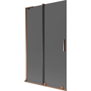 MEXEN/S - Velar L dvojkrídlová posuvná vaňová zástena 110 x 150, grafit, ružové zlato 896-110-003-41-60 vyobraziť