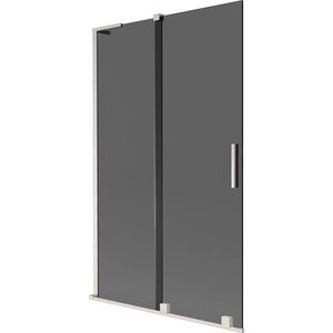 MEXEN/S - Velar L dvojkrídlová posuvná vaňová zástena 110 x 150, grafit, nikel kartáčovaný 896-110-003-41-97 vyobraziť