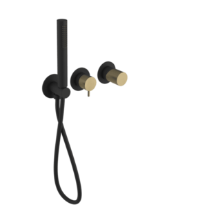 SAPHO - ULTRATAP podom. sprch./vaňová batéria, ručná sprcha, 2 výstupy, čierná mat/zlato mat UT045TBG vyobraziť