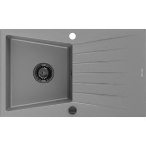 MEXEN/S MEXEN/S - Cesar granitový drez 1 s odkvapkávačom 775 x 470 mm, šedá, + čierny sifón 6514771010-71-B vyobraziť