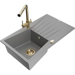 MEXEN/S MEXEN/S - Cesar granitový drez s odkvapkávačom vrátane batérie Duero, šedá 6514-71-671600-50 vyobraziť