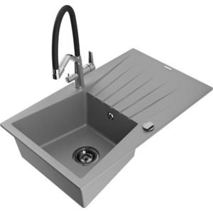 MEXEN/S MEXEN/S - Cesar granitový drez s odkvapkávačom vrátane batérie Duo, šedá 6514-71-671701-07-B vyobraziť