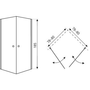 KERRA - Sprchová kabína Madrid 80 (bez vaničky) 5907548107671 vyobraziť