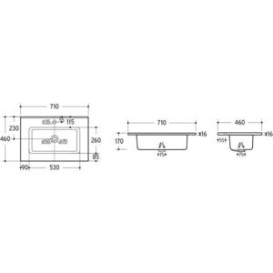 COMAD - Nábytkové umývadlo SKY 70cm 5907611650806 vyobraziť