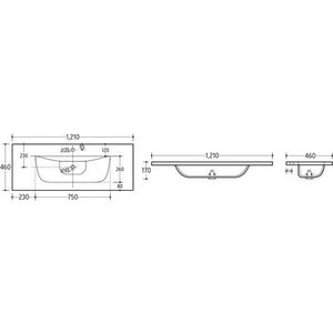 COMAD - Nábytkové umývadlo SKY 120cm 5907611652275 vyobraziť