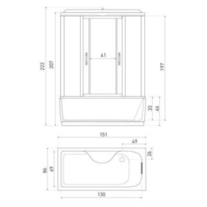 KERRA - Kabína s hydromasážou XL 150/85 5907548104120 vyobraziť