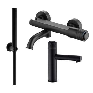 MEXEN/S - Diamond R70 Set umývadlovej a vaňovej batérie s príslušenstvom, čierna 71503R70-70 vyobraziť