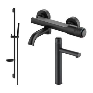 MEXEN/S - Diamond DS70 Set umývadlovej a vaňovej batérie s príslušenstvom, čierna 71513DS70-70 vyobraziť