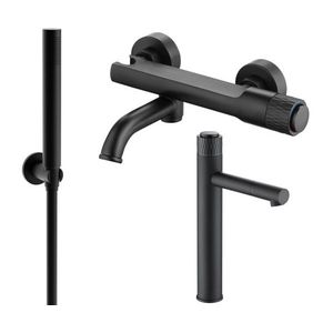 MEXEN/S - Diamond R70 Set umývadlovej a vaňovej batérie s príslušenstvom, čierna 71513R70-70 vyobraziť