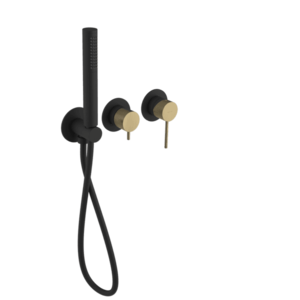 SAPHO - ULTRASAN podom. sprch./vaňová batéria, ručná sprcha, 2 výstupy, čierná mat/zlato mat UT045VBG vyobraziť