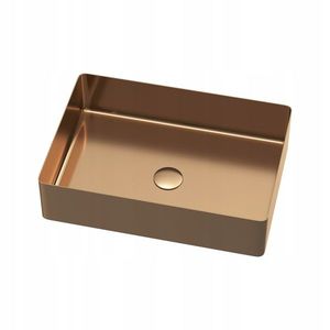 VELAZO - Umývadlo na dosku z nerezovej ocele 50 x 35 cm s Click-Clack, PVD ružovo-zlatým povrchom VELAZ5035Z vyobraziť