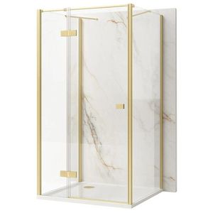 REA/S - Sprchovací kút Atlas 90x80 Brush Gold vľavo KPL-K4770 vyobraziť
