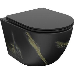 MEXEN - Lena Závesná WC misa vrátane sedátka s slow-slim, Duroplastu, čierny kameň 30224098 vyobraziť