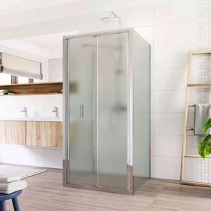 Mereo Sprchovací kút, Lima, štvorec do priestoru U, zalamovací, 90x90x90 cm, chróm ALU, sklo Point CK86222K vyobraziť