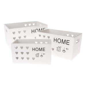 Dekoratívne drevené úložné boxy v súprave 3 ks - Dakls vyobraziť