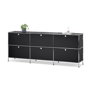 Odkladacia skrinka »CN3« so 6 výklopnými dvierkami, čierna vyobraziť