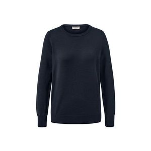 Pulóver z jemného úpletu s merino vlnou, tmavomodrý vyobraziť
